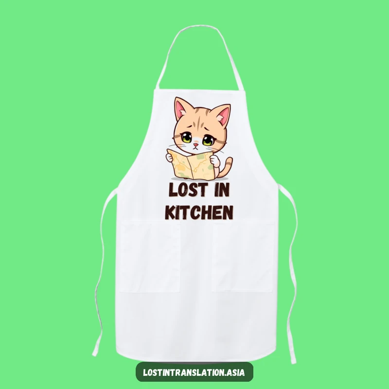 Funny Cat Map Apron - Hilarious Kitchen Feline Accessory
