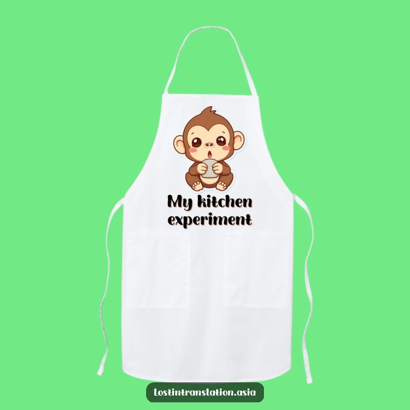 Funny Surprised Monkey Apron: Cook Up Laughs with this Hilarious Primate Kitchen Essential!