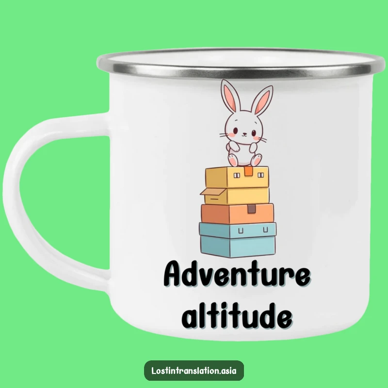 Funny Rabbit Box Balancing Camping Mug - Hilarious Outdoor Adventure Gift