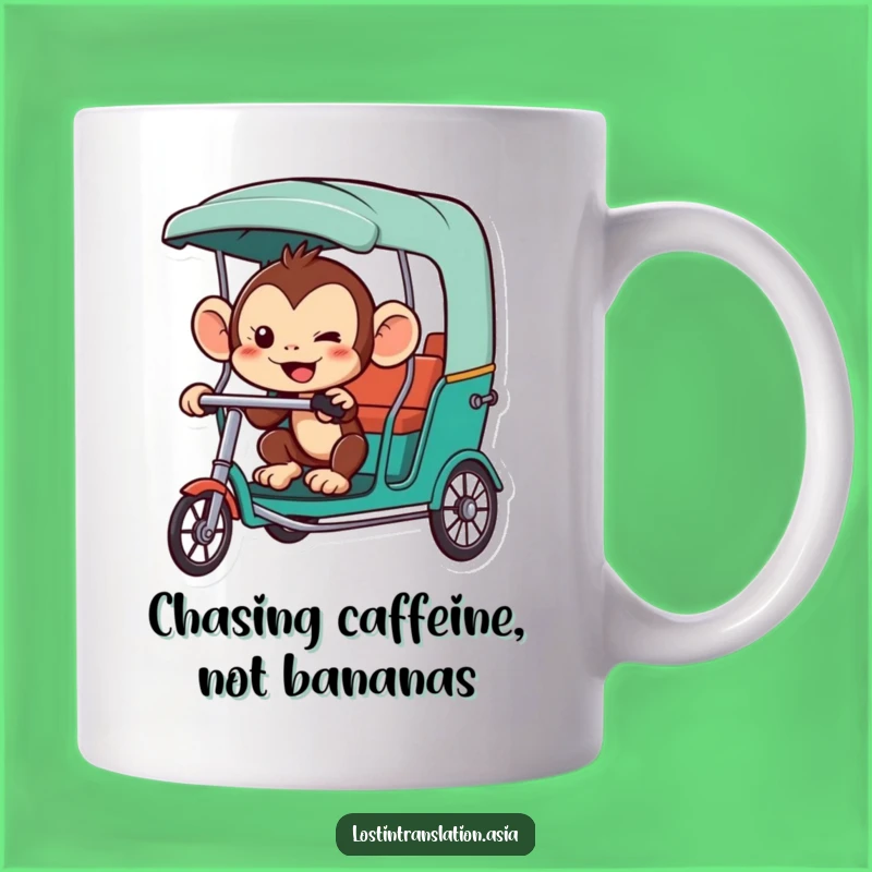 Funny Monkey Rickshaw Mug - Perfect Gift for Cheeky Travelers!