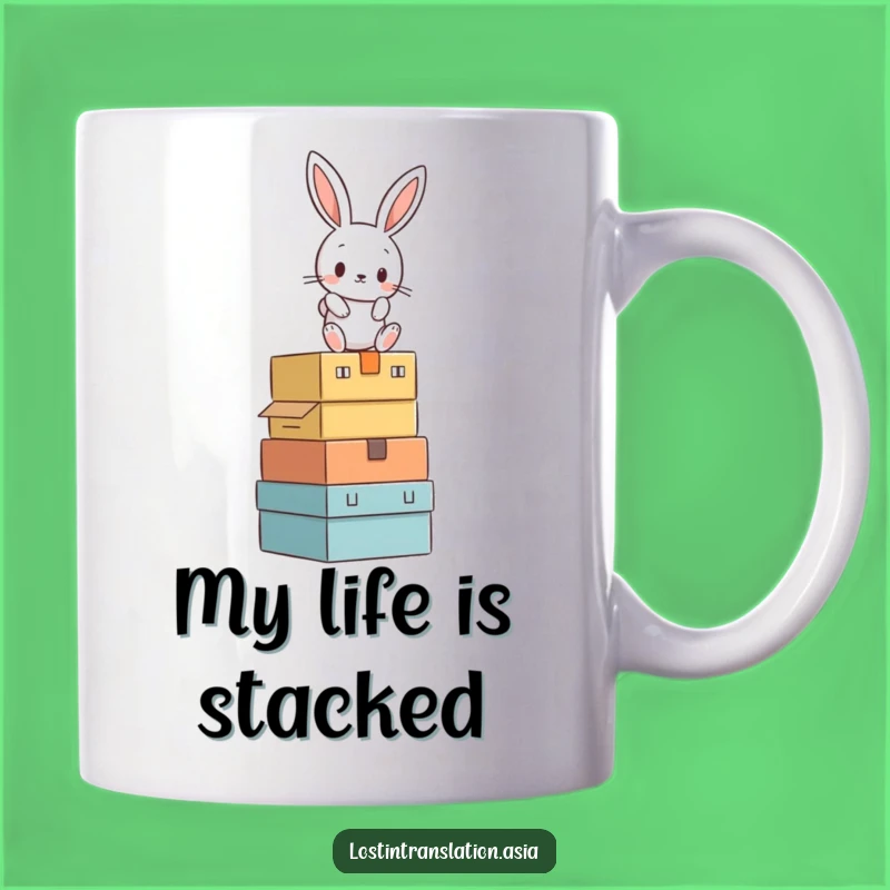 Funny Rabbit Box Balancing Mug - Hilarious Gift for Anyone Feeling Unstable