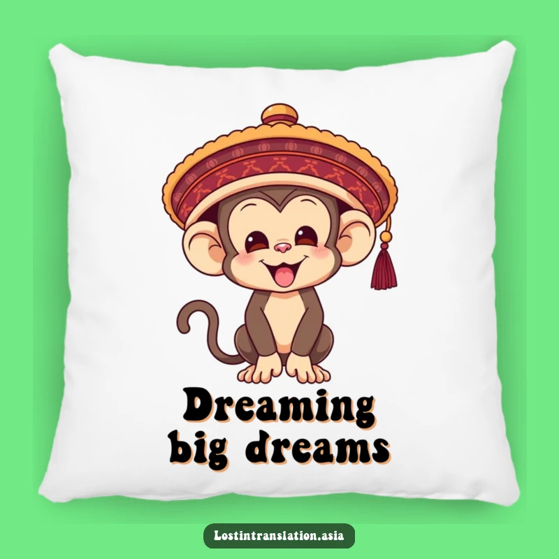 Funny Monkey Hat Pillow - Soft & Hilarious Primate Accent