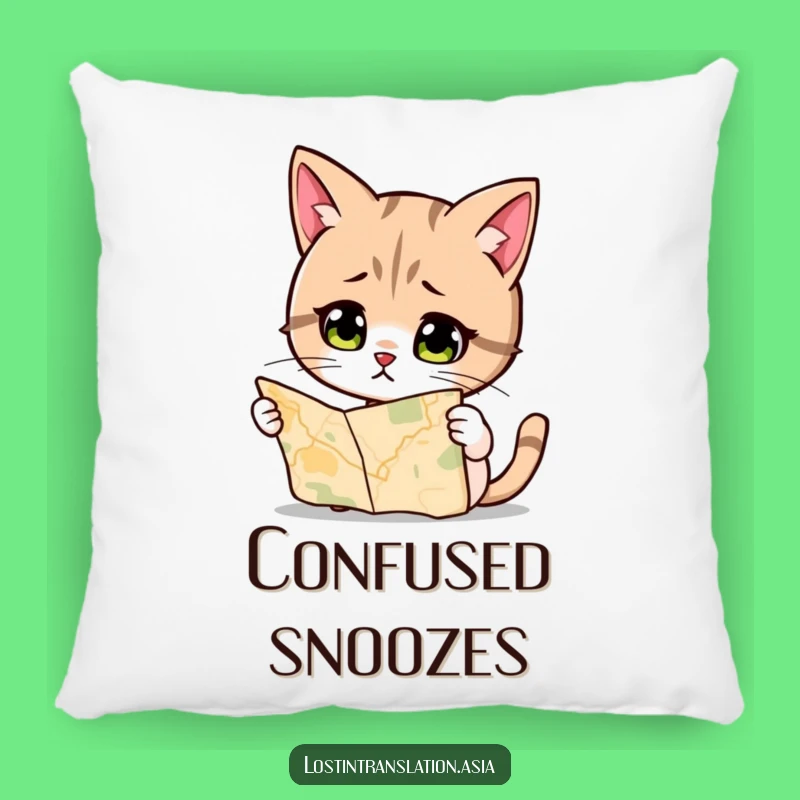Funny Cat Map Pillow - Soft & Hilarious Feline Accent