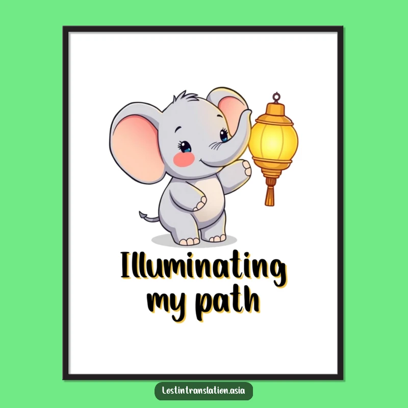 Funny Elephant Lantern Digital Print - Instant Joyful Decor!