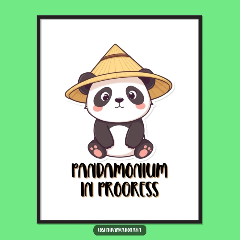 Funny Panda Hat Digital Print - Instant Cute Decor!