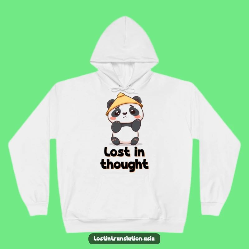 Cozy Funny Kawaii Panda Hoodie: Confused Charm, Warm Funny Gift Apparel
