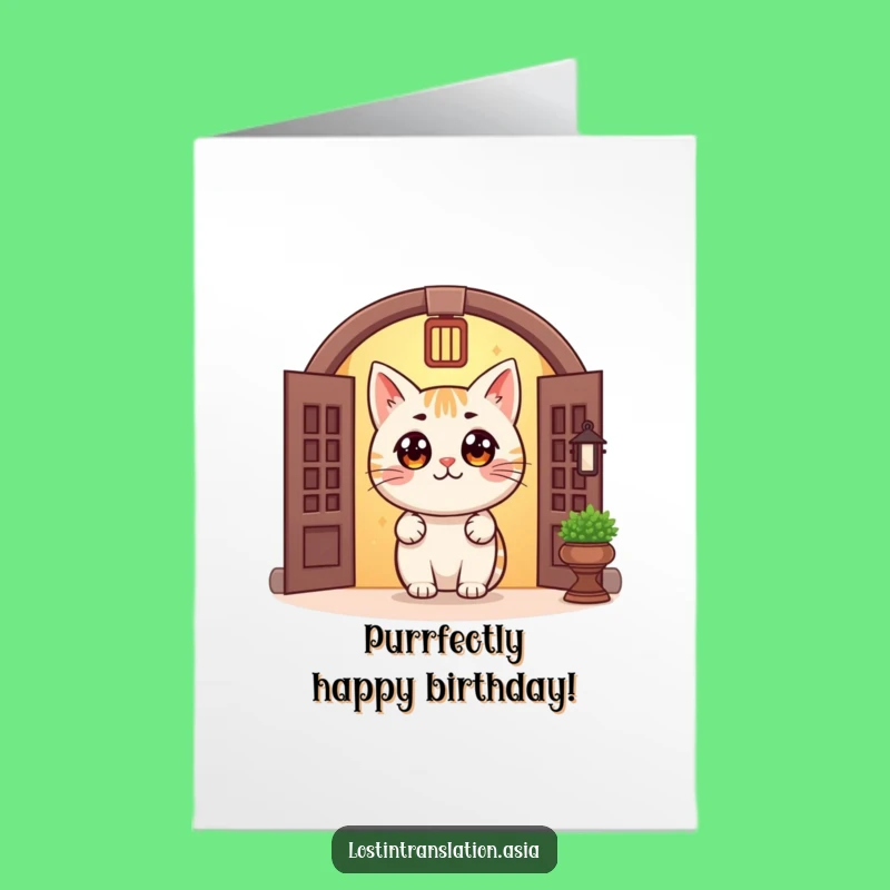 Free Printable Cat Birthday Card: Peeking Fun, Downloadable Gift