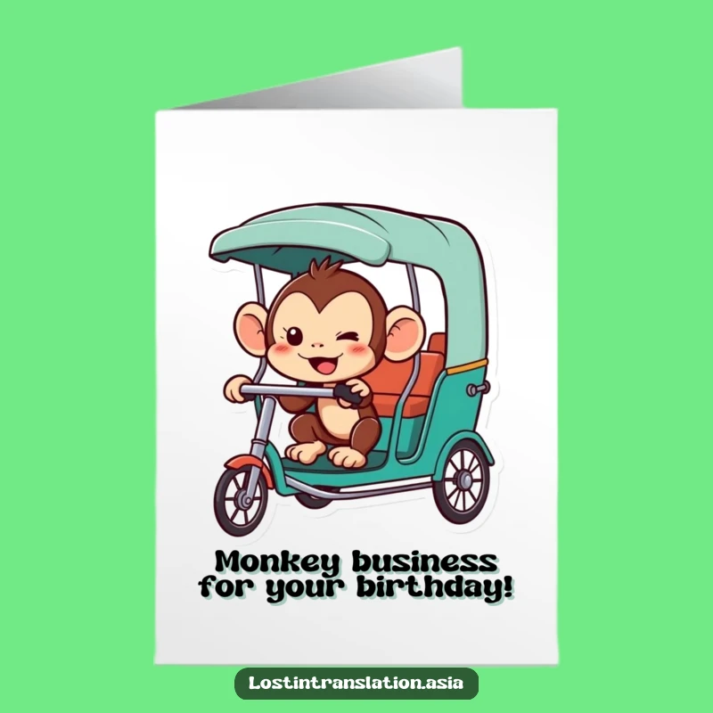 Free Printable Monkey Birthday Card: Rickshaw Humor Downloadable Funny Gift