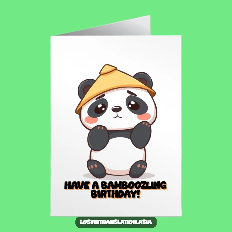 Free Printable Panda Birthday Card: Confused Hat, Funny Downloadable Gift