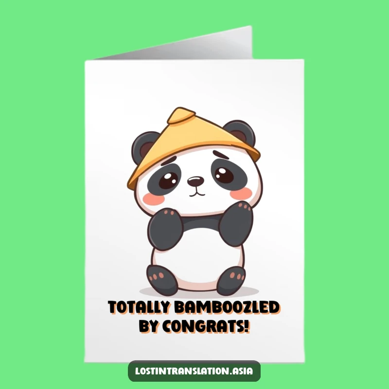 Free Printable Panda Congrats Card: Confused Hat, Funny Downloadable Gift