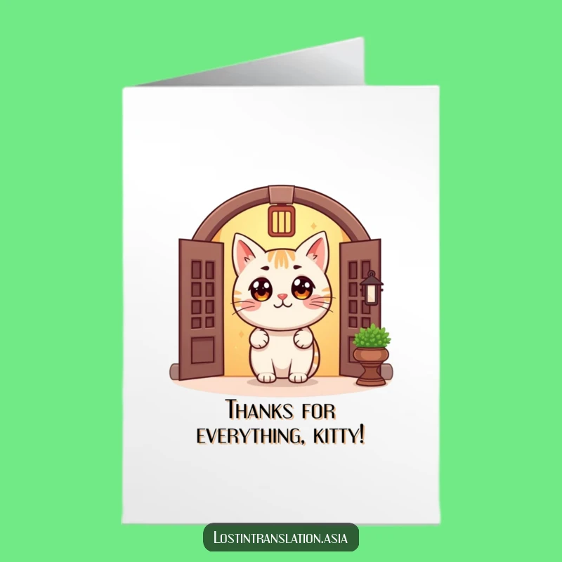 Free Printable Cat Thank You Card: Peeking Thanks, Funny Downloadable Gift