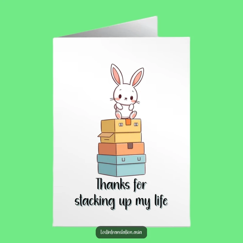 Free Printable Thank You Card: Rabbit's Boxy Tumble, Funny Downloadable Gift!