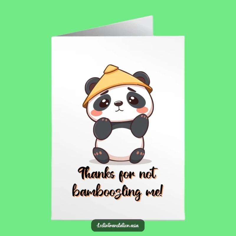 Free Printable Panda Thank You Card: Confused Hat, Funny Downloadable Gift