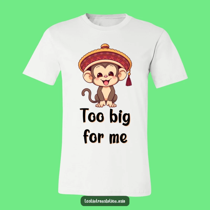 Funny Monkey Hat T-Shirt - Hilarious Primate Fashion Tee