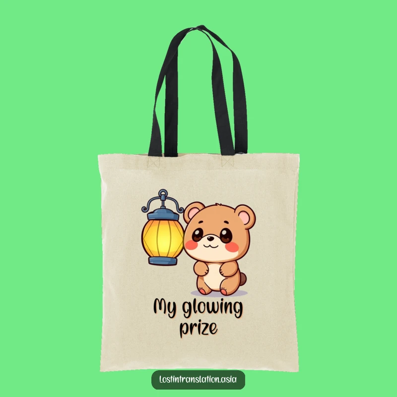 Funny Bear Lantern Tote Bag: Carry Your Curiosity and Essentials with Style!