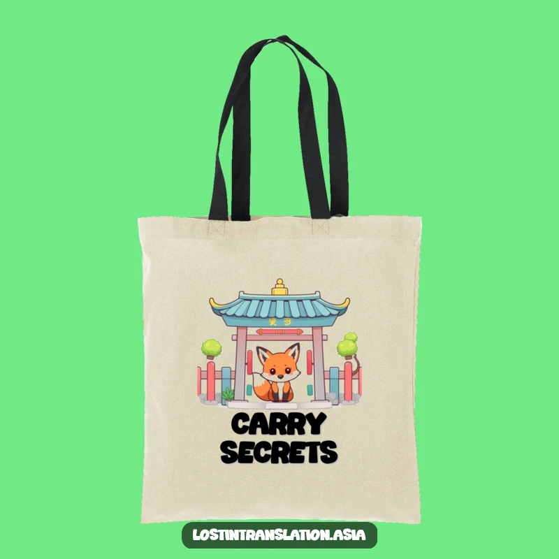 Funny Fox Temple Peek Tote Bag - Chic & Playful Carry-All