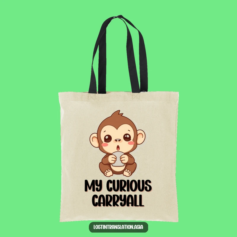 Funny Surprised Monkey Tote Bag: Carry Your Laughs with this Hilarious Primate Accessory!
